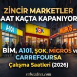 Zincir Marketler Saat Kaçta Kapanıyor