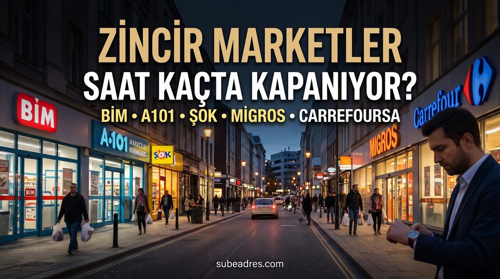 Zincir Marketler Saat Kaçta Kapanıyor? BİM, A101, ŞOK, Migros ve CarrefourSA Çalışma Saatleri (2026)
